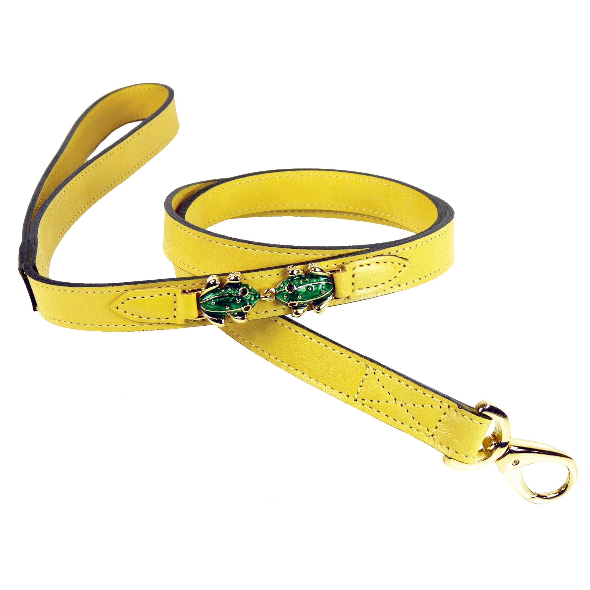 Leap Frog Dog Leash in Canary Yellow & Gold