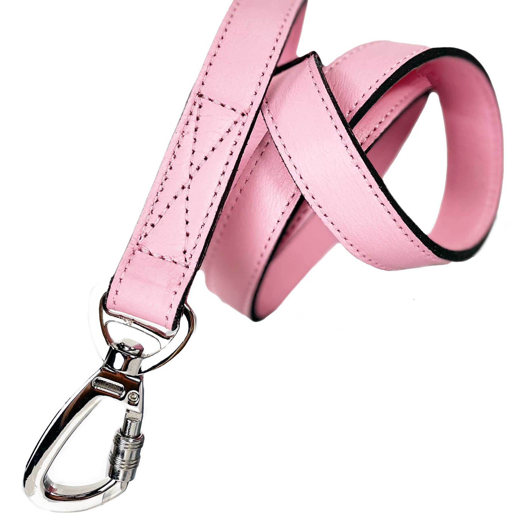 Octagon Dog Leash in Sweet Pink & Nickel
