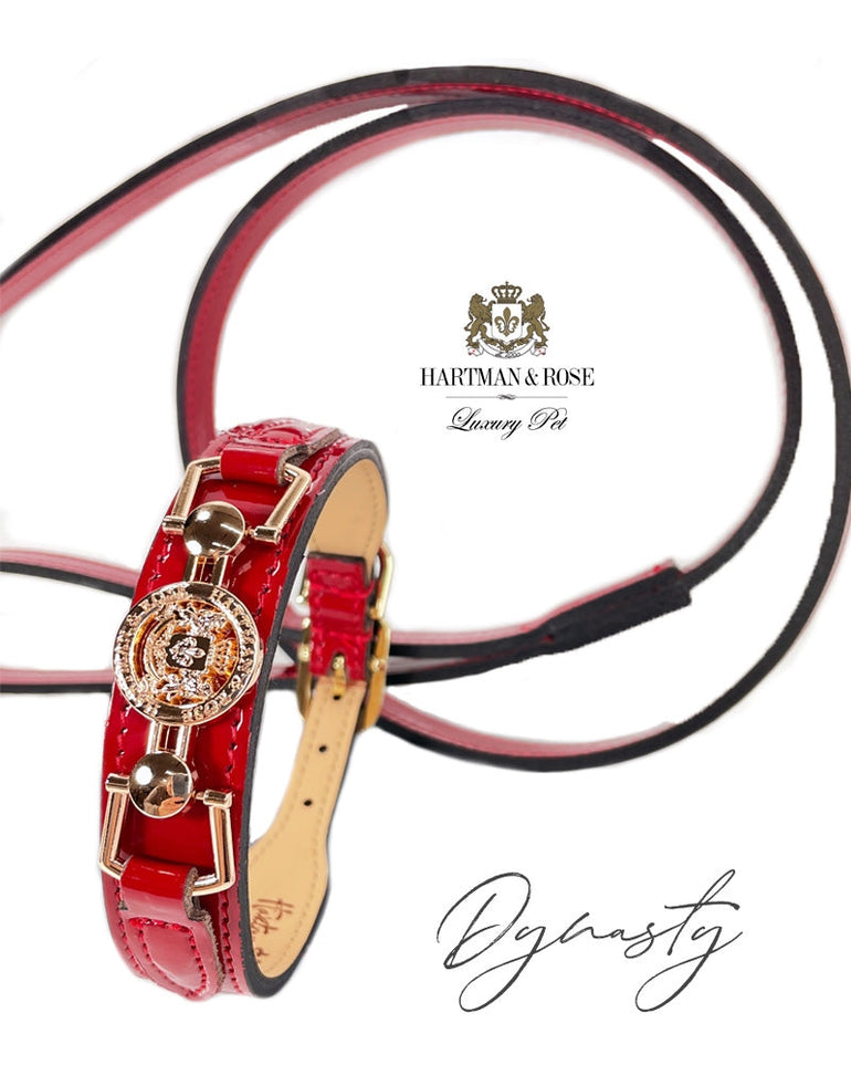 Dynasty in Red Patent & Light Rosy Gold